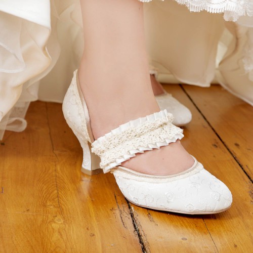 Chaussures mariage talon bobine