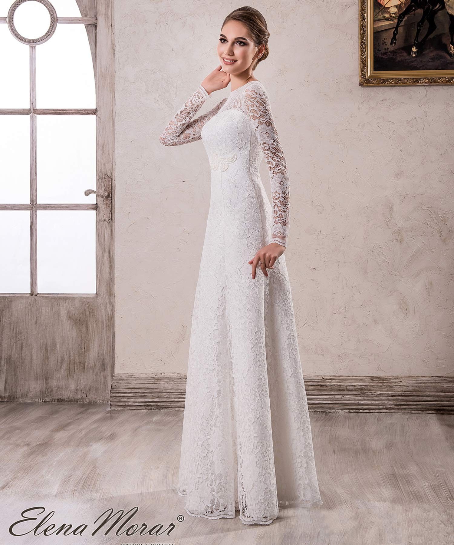 Robe De Mariage Dentelle à Manches Longues Inna