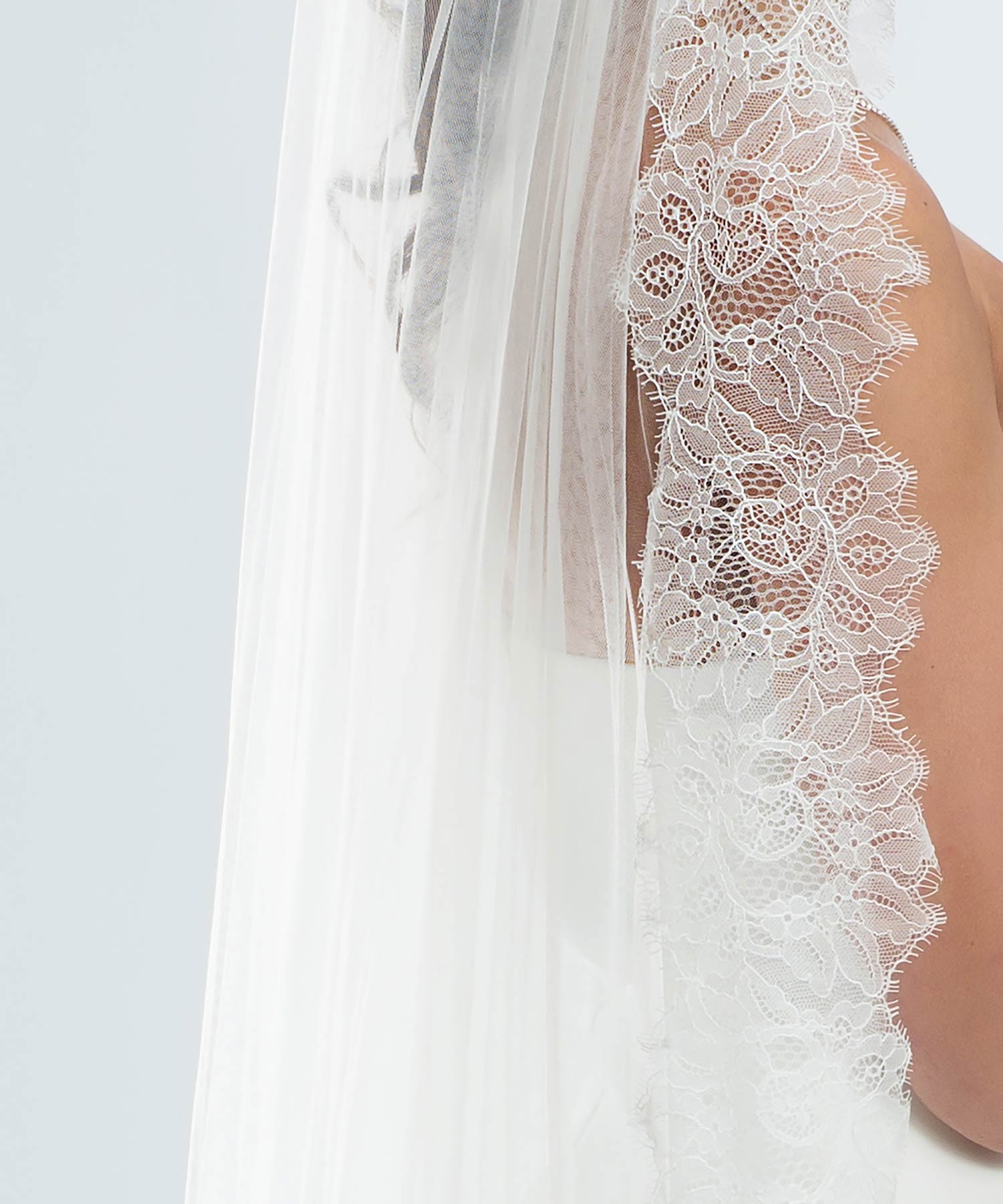 Voile De Mariée Long 3.5m Paillettes Dentelle Fleur - Voile Cathédrale Ivoire Avec Peigne Métal Pour Mariage