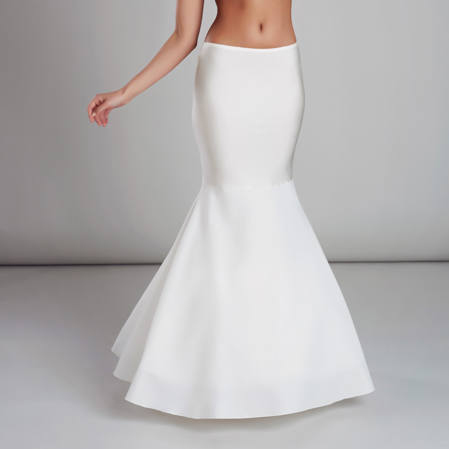 Jupon Sirène Blanc Avec Cerceau Élastique – Volume Parfait Pour Robe De Mariée Et Soirée